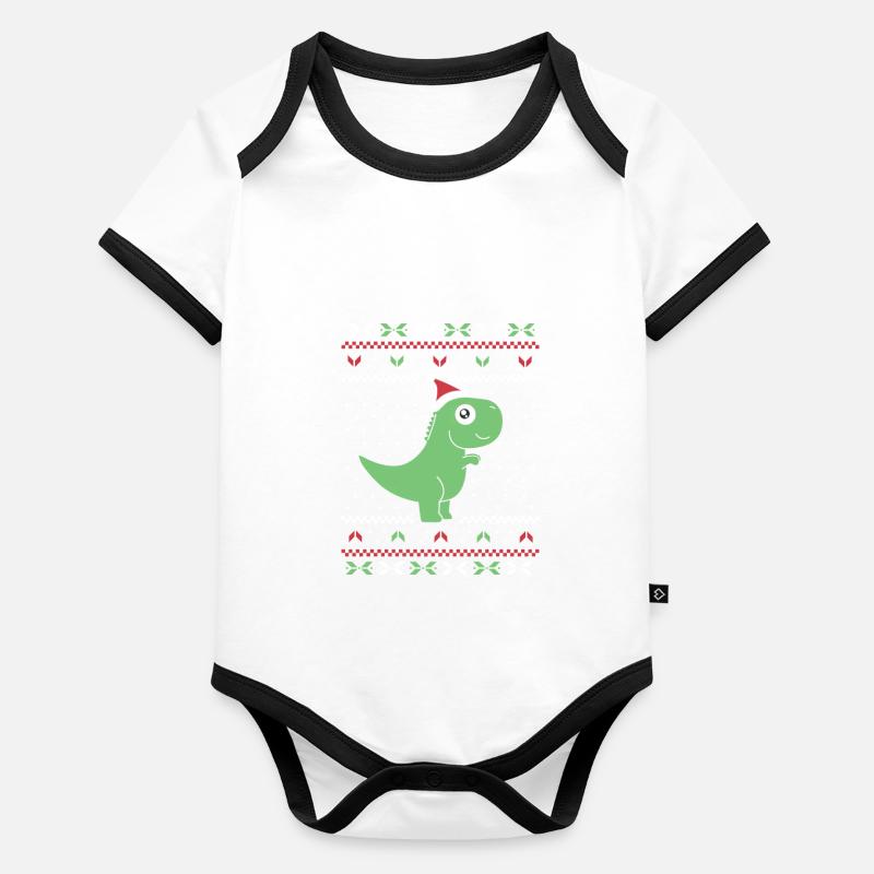 Prähistorisches Feiertagsgebrüll Baby Bio-Kurzarm-Kontrastbody