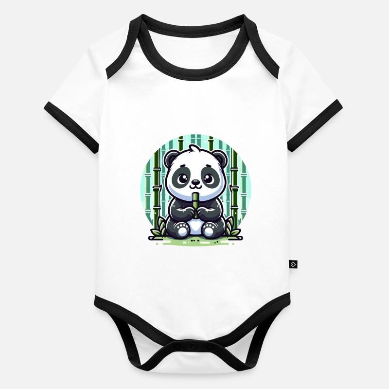 Panda Bamboo Organic Baby Contrasting Bodysuit