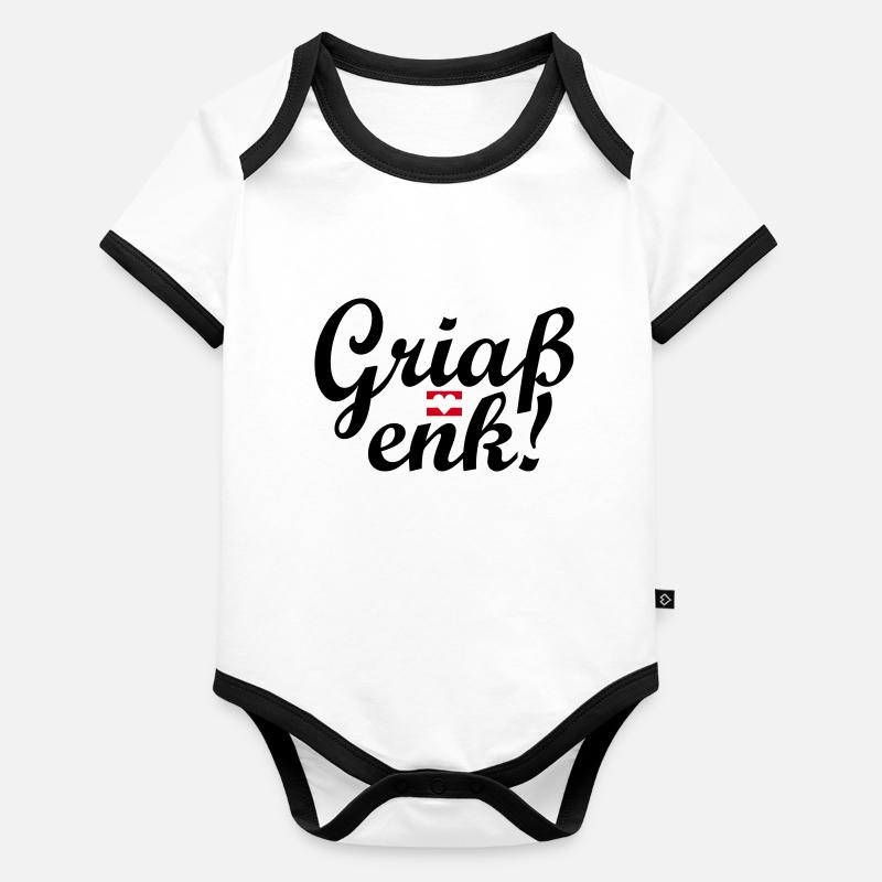 Dialecte autrichien Griaß enk ! Body Bébé bio contrasté manches courtes