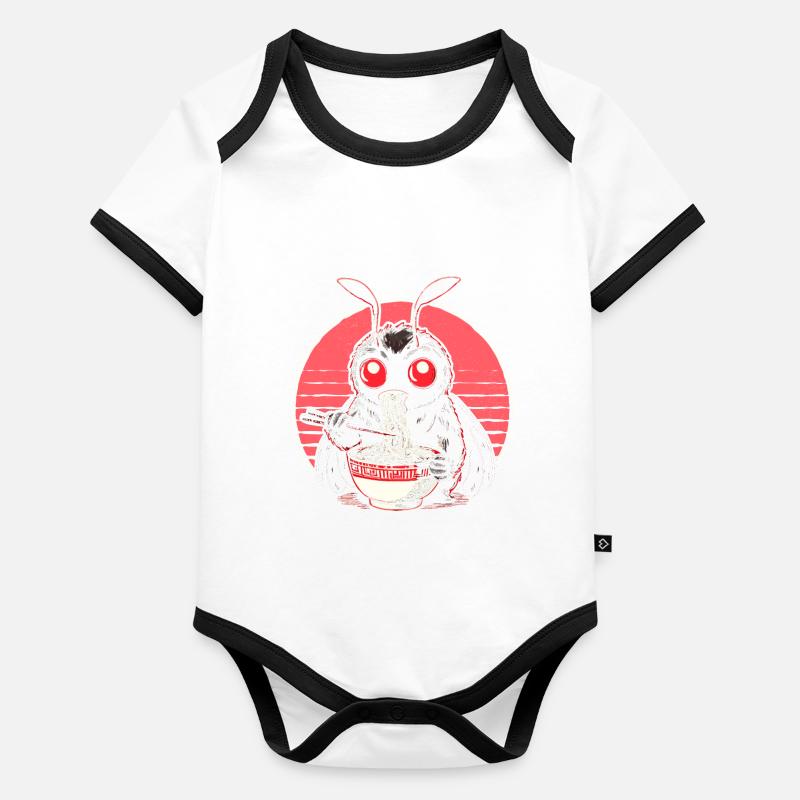 Nouilles Ramen Mothman Body Bébé bio contrasté manches courtes