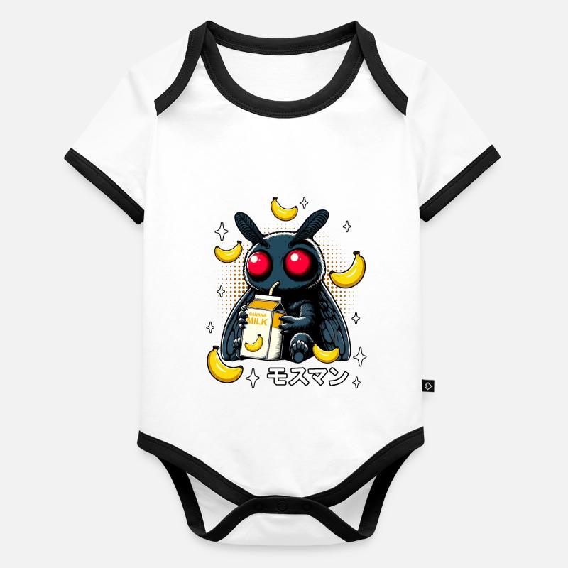 Milkshake à la banane Mothman Body Bébé bio contrasté manches courtes
