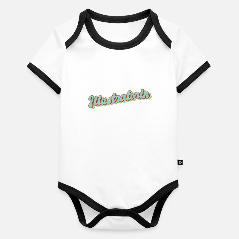 Designer Abschluss-Geschenk Illustratorin Baby Bio-Kurzarm-Kontrastbody