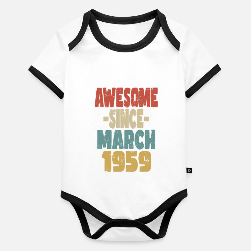 Awesome March 1959 Organic Baby Contrasting Bodysuit