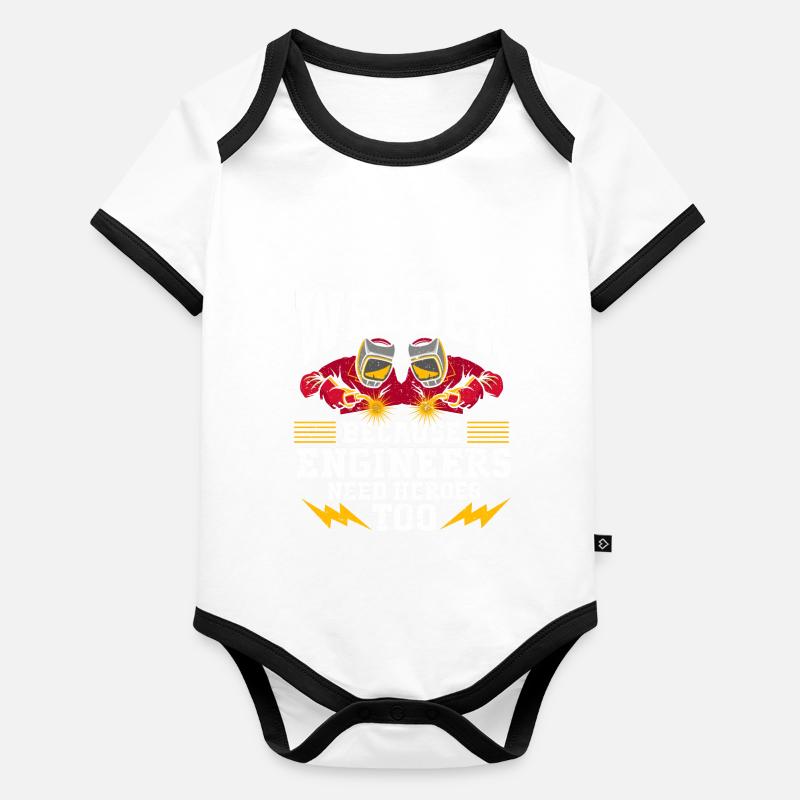 Welding Saying Metalworker Welder Dad Organic Baby Contrasting Bodysuit