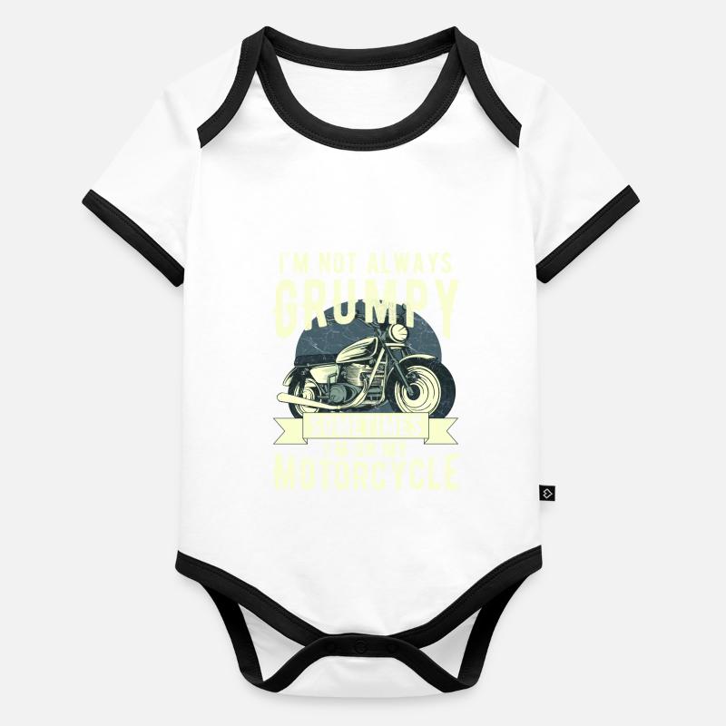 Ich bin nicht immer mürrisch, manchmal bin ich auf der Kippe Baby Bio-Kurzarm-Kontrastbody