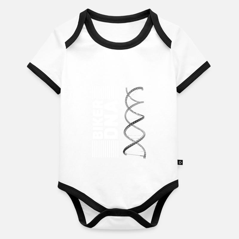 Cycliste DNA Chain Rayons Body Bébé bio contrasté manches courtes