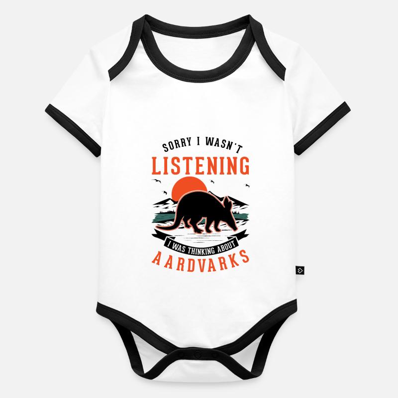 Erdferkel Geschenk Aardvark Baby Bio-Kurzarm-Kontrastbody