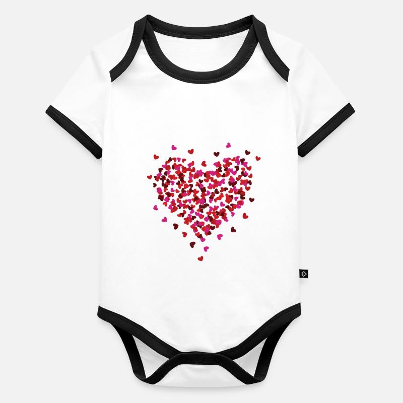 Saint-Valentin petits coeurs bombe aérosol Body Bébé bio contrasté manches courtes