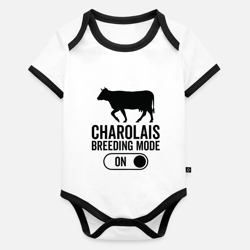 Mode d’élevage de vaches activé - Charolais Body Bébé bio contrasté manches courtes