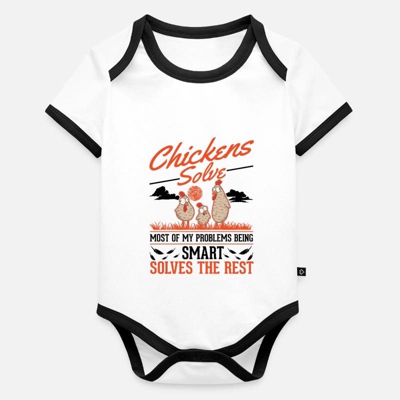 Poulets Élevage de poulets Producteur de poulets Body Bébé bio contrasté manches courtes