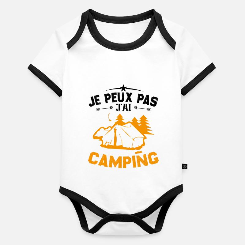 Je peux pas jai camping Body Bébé bio contrasté manches courtes