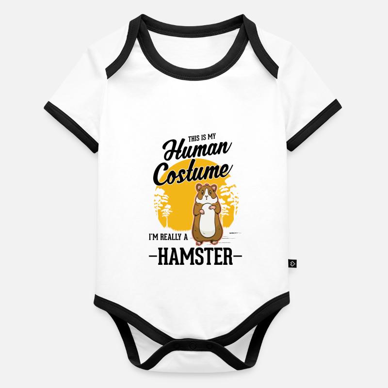 Déguisement Hamster Roue de hamster Hamster doré Body Bébé bio contrasté manches courtes