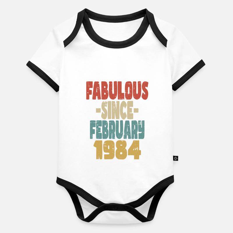 Fabuleux Février 1984 Body Bébé bio contrasté manches courtes