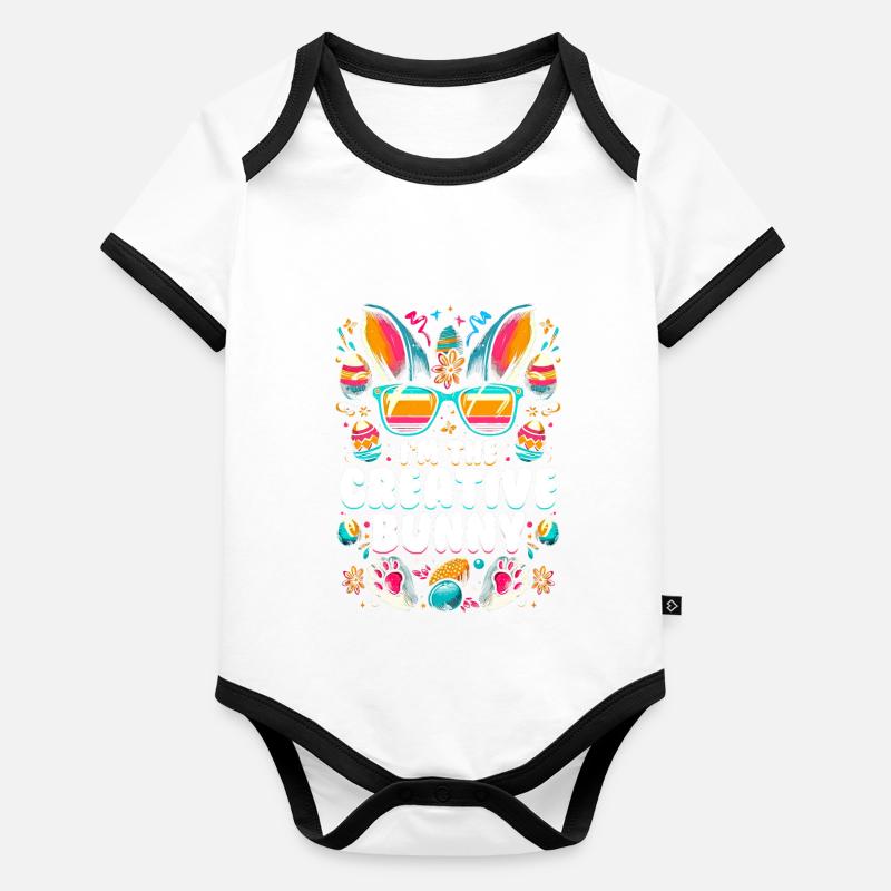 Je suis le lapin créatif Body Bébé bio contrasté manches courtes