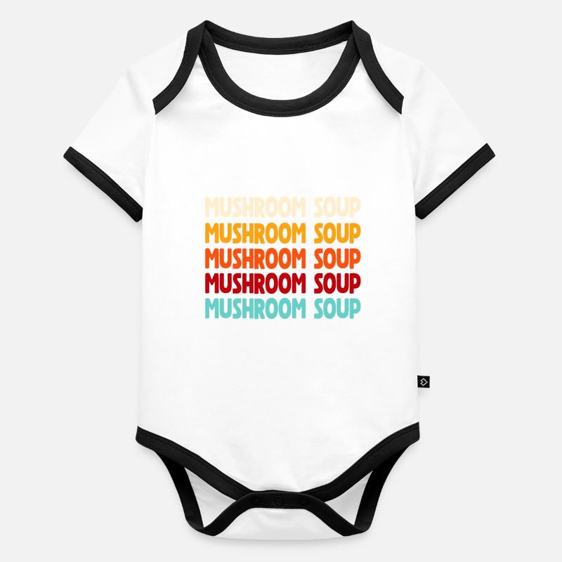 Police de soupe aux champignons Body Bébé bio contrasté manches courtes