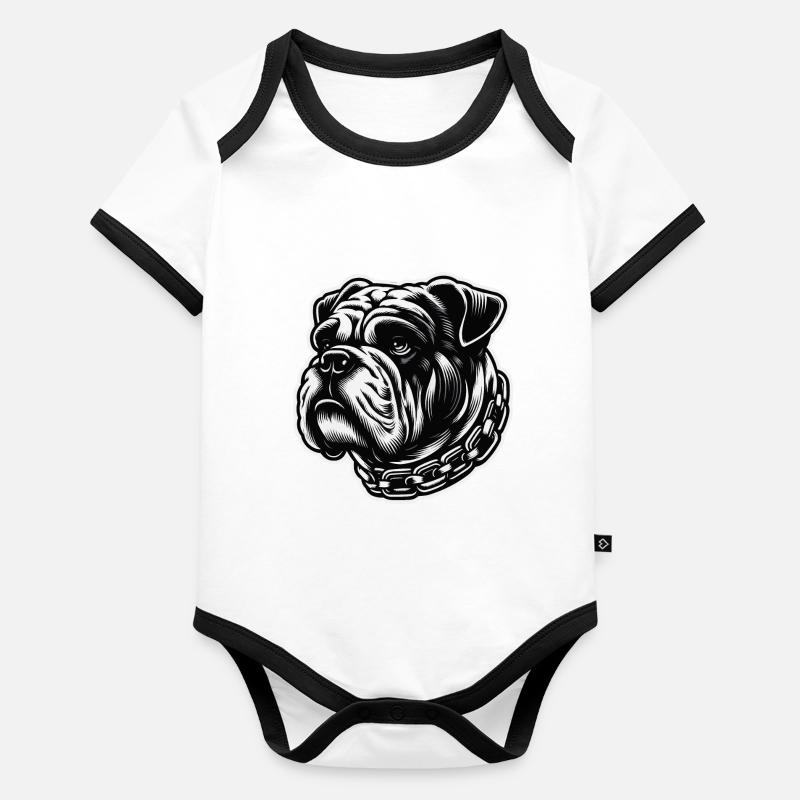 Bouledogue américain Body Bébé bio contrasté manches courtes