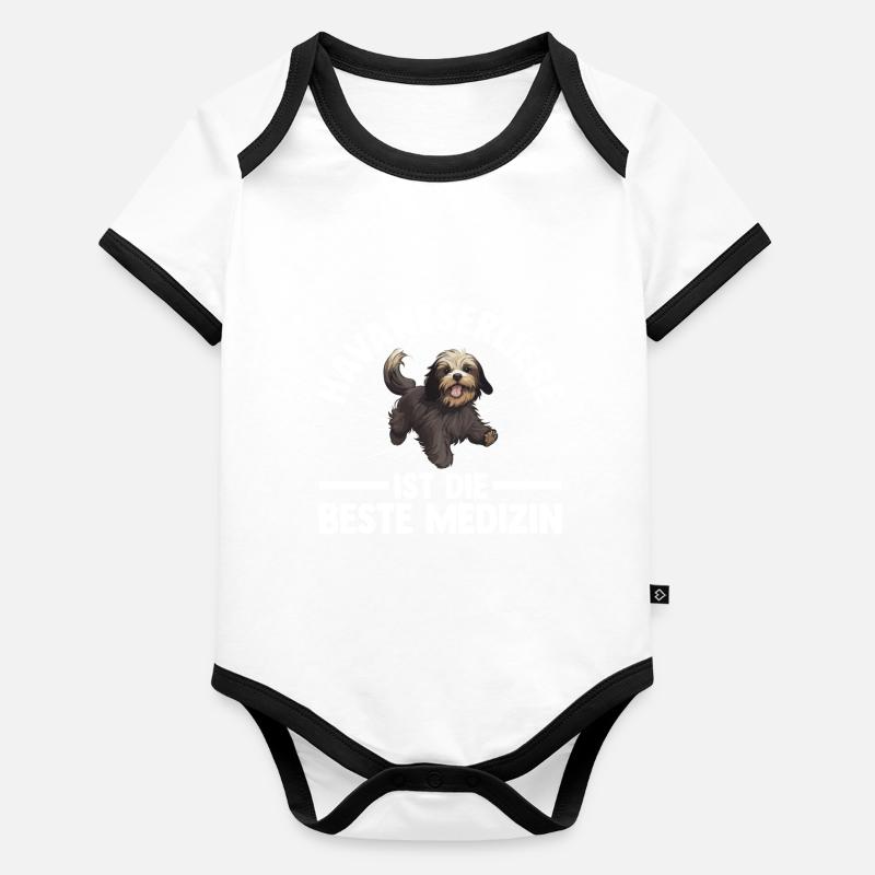 Hund Havaneser Baby Bio-Kurzarm-Kontrastbody