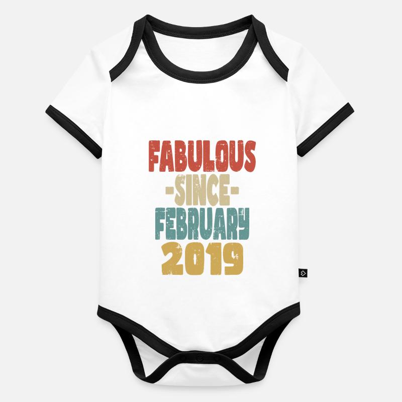 Fabuleux février 2019 Body Bébé bio contrasté manches courtes