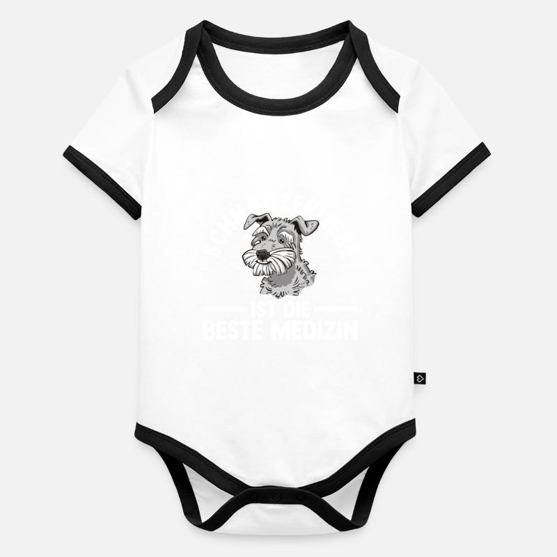 Hund Schnauzer Riesenschnauzer Baby Bio-Kurzarm-Kontrastbody