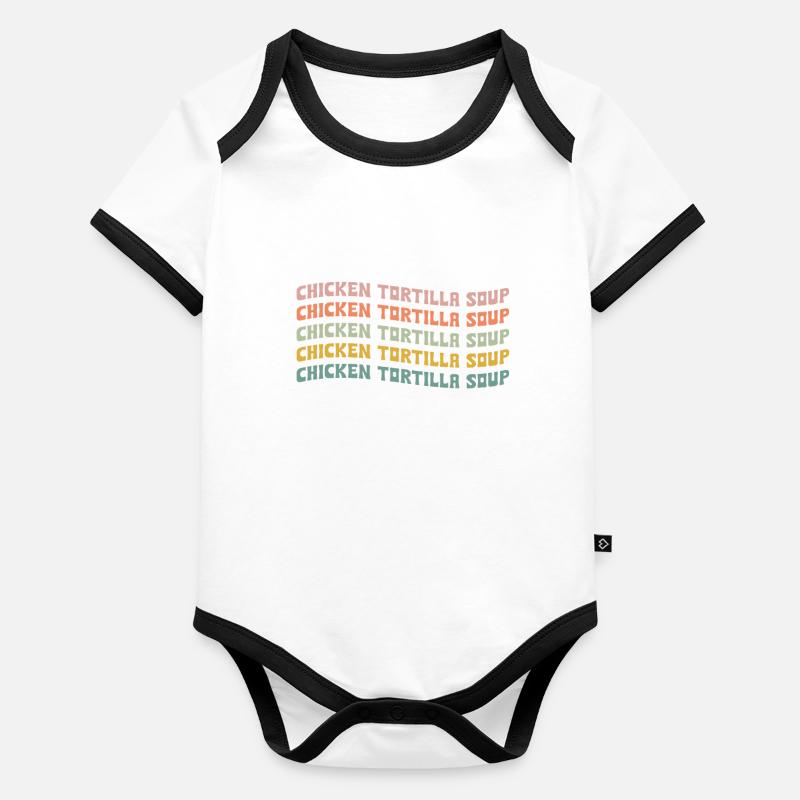 Chicken Tortilla Suppe Baby Bio-Kurzarm-Kontrastbody