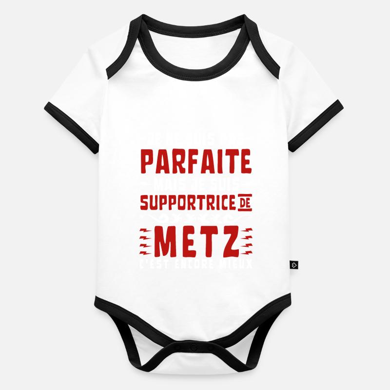 Femme Supportrice Metz Body Bébé bio contrasté manches courtes