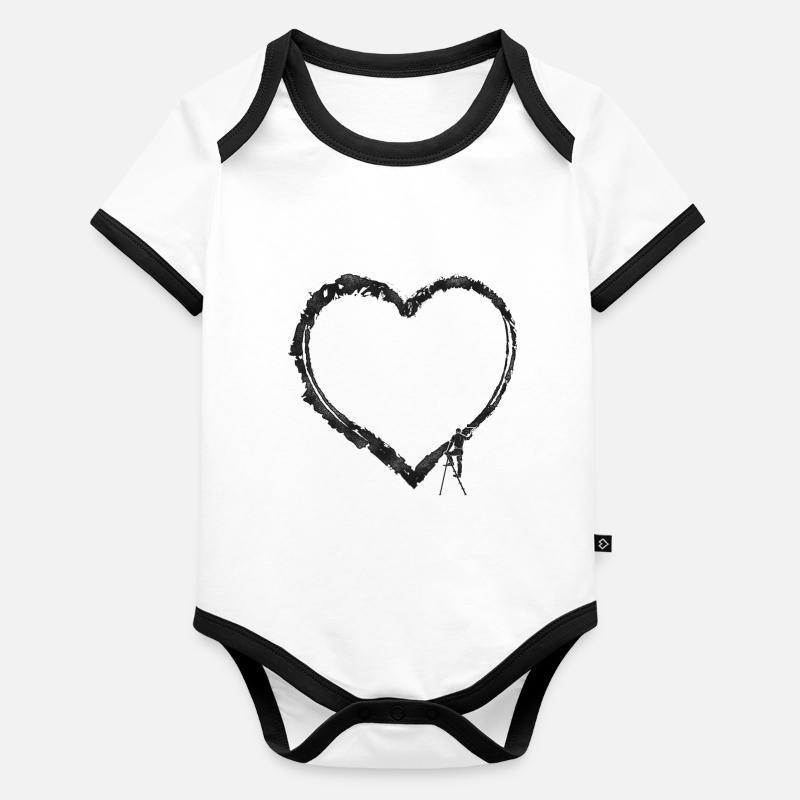 House Painter Decorator Heart Organic Baby Contrasting Bodysuit
