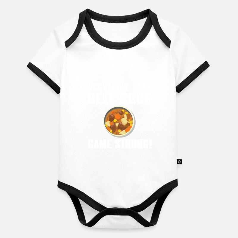 Vegetable soup with beef Game Strong Organic Baby Contrasting Bodysuit