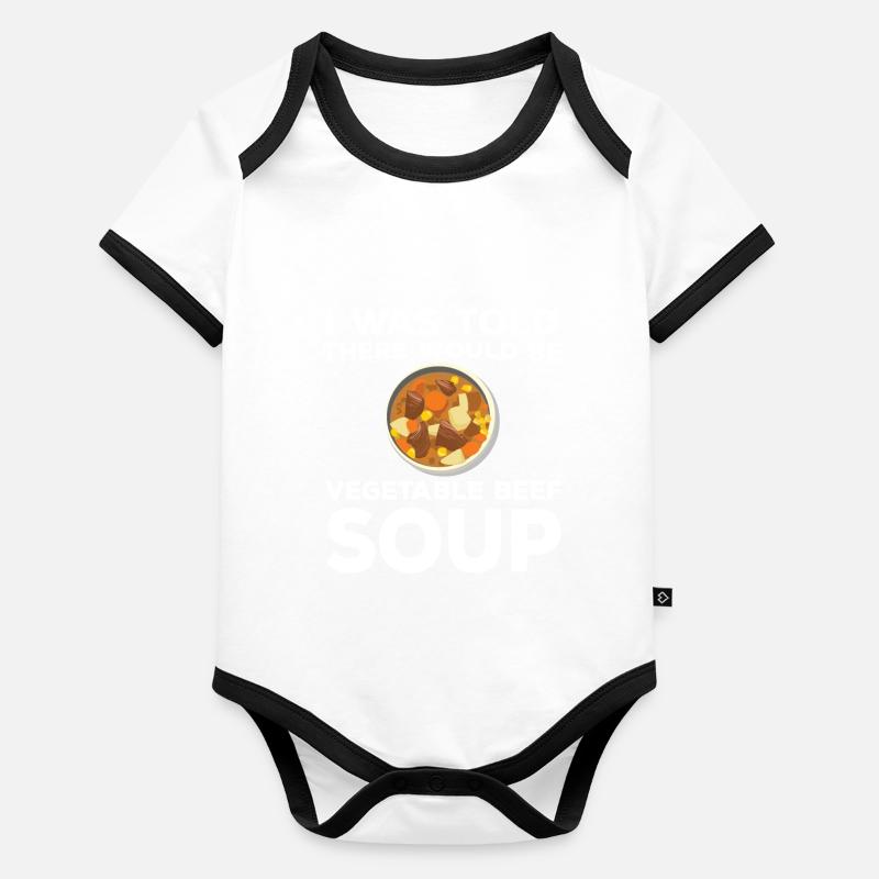 Gemüsesuppe mit Rindfleisch Baby Bio-Kurzarm-Kontrastbody