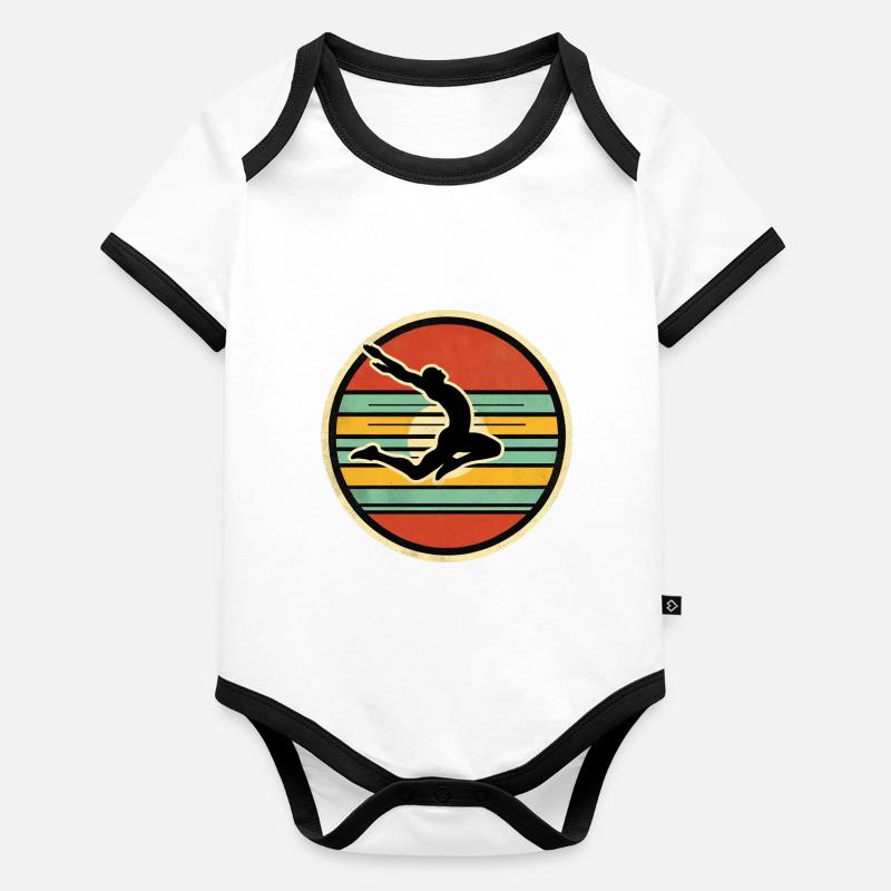 Saut en longueur 2 Body Bébé bio contrasté manches courtes