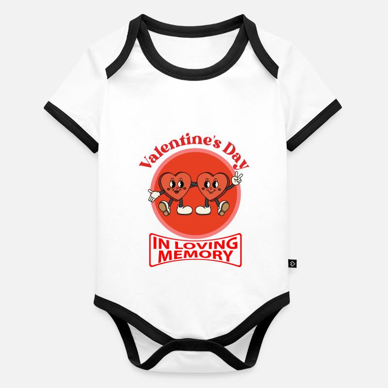 La Saint-Valentin Body Bébé bio contrasté manches courtes