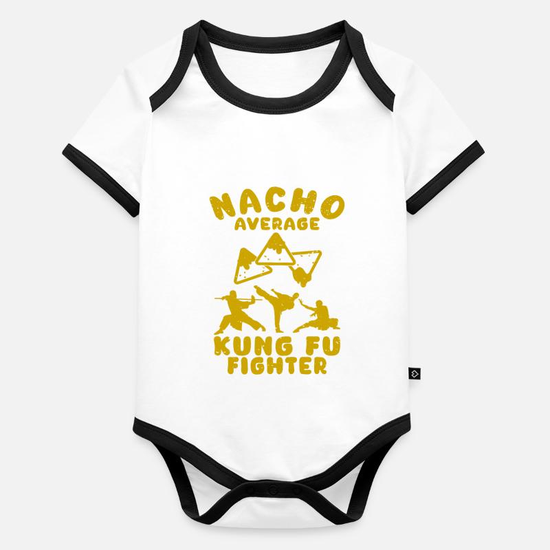 Kung Fu Nacho AverageKung Fu Fighter Cinco De Mayo Body Bébé bio contrasté manches courtes