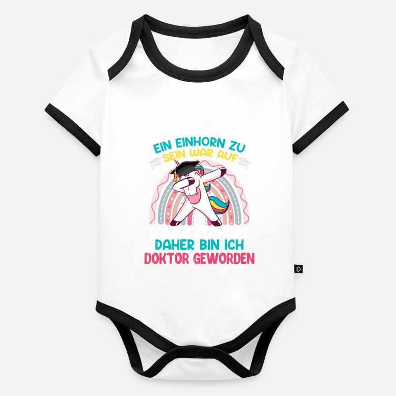 Docteur Être une corne d’œuf était trop difficile à long terme Body Bébé bio contrasté manches courtes