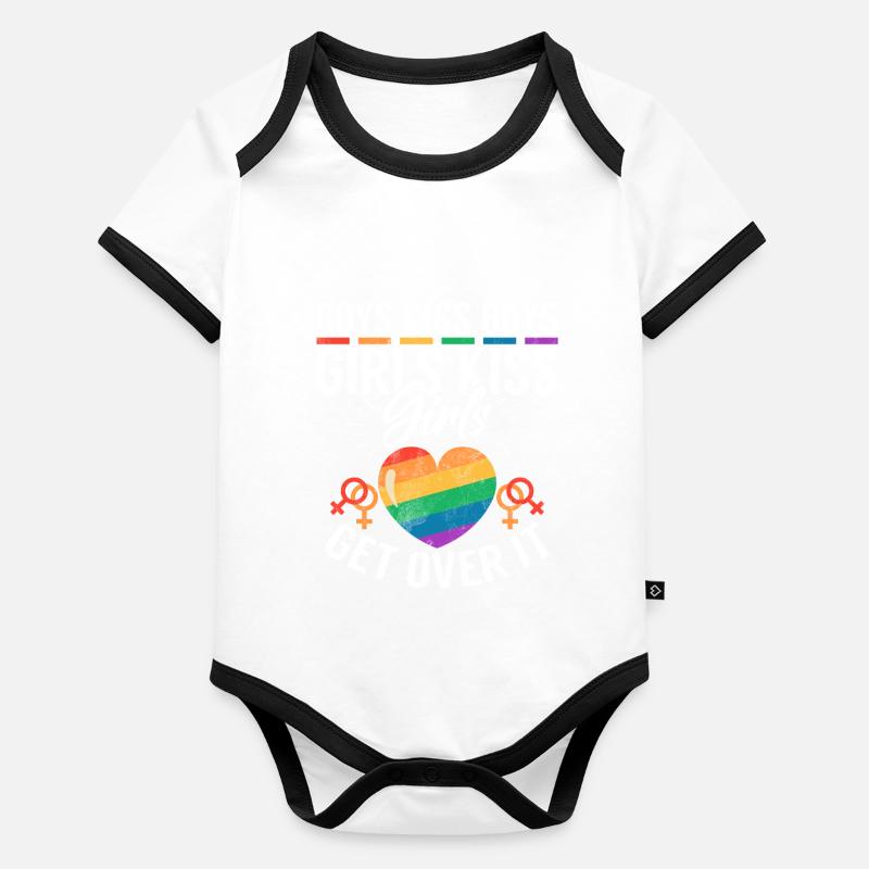 Cadeaux Lesbiens Body Bébé bio contrasté manches courtes