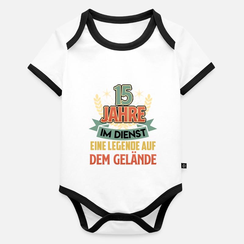 15 ans de service sur le terrain Body Bébé bio contrasté manches courtes