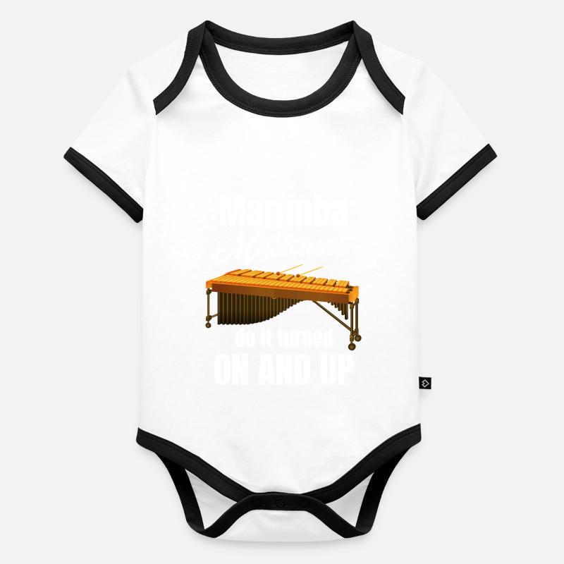 Marimba-musiker Machen Es Mit Eingeschalteter Baby Bio-Kurzarm-Kontrastbody