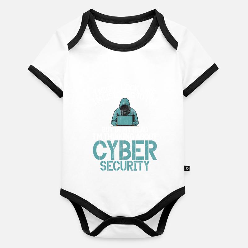 Cyber-sicherheits-hacker-hacking - Baby Bio-Kurzarm-Kontrastbody -