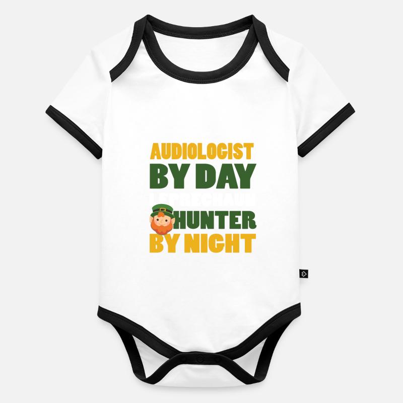 Audiologe St. Paddy's Day Baby Bio-Kurzarm-Kontrastbody