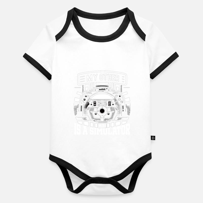 Sim Racing Simulator Cockpit Esports Racer Body Bébé bio contrasté manches courtes