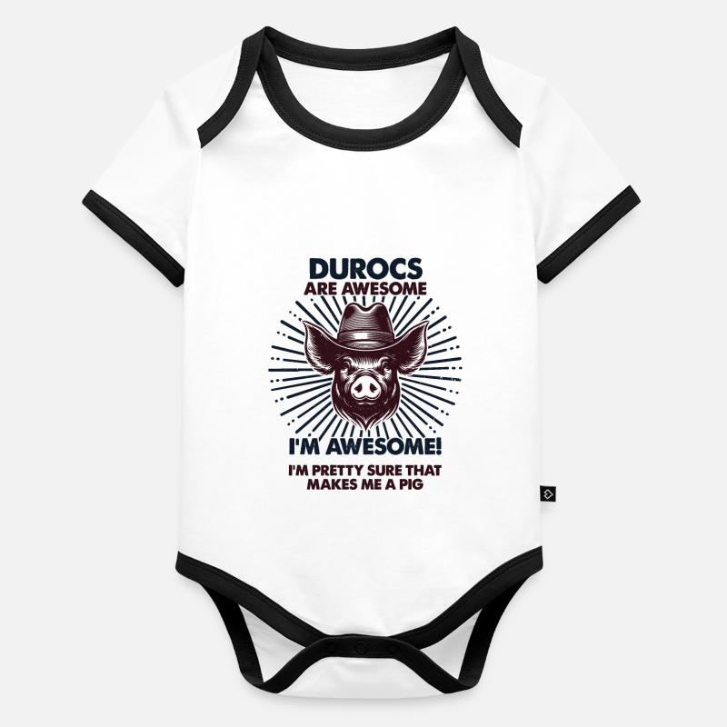 Cochon Papa Maman - Fermier Durocs Body Bébé bio contrasté manches courtes