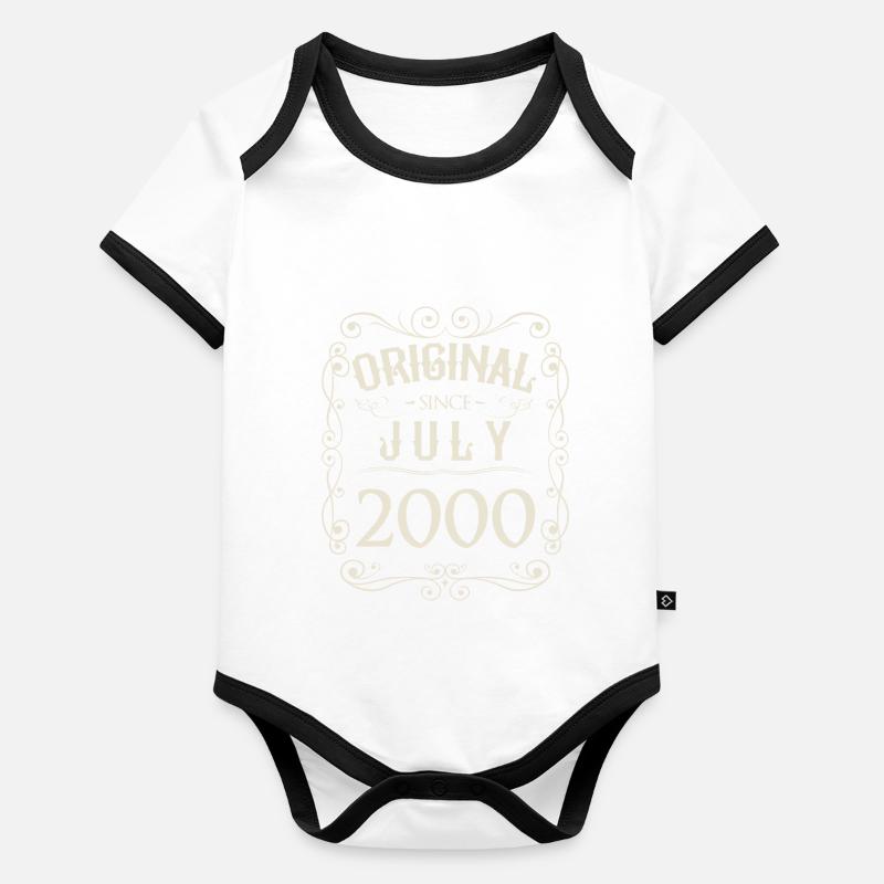 Vintage - Original since July 2000 Birthday Organic Baby Contrasting Bodysuit