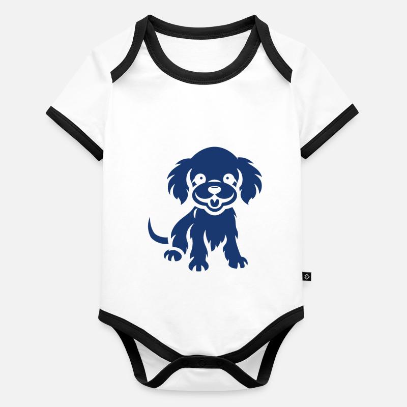 Cocker Spaniel Dog Organic Baby Contrasting Bodysuit