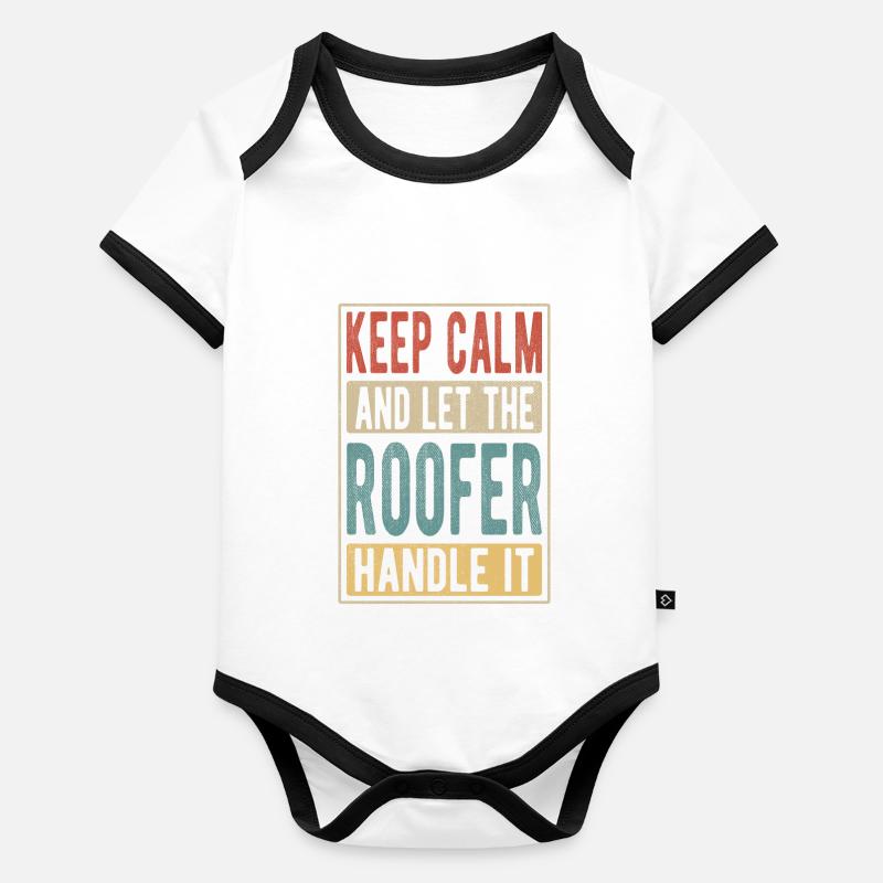 Dachdecker Retro Geschenk Baby Bio-Kurzarm-Kontrastbody