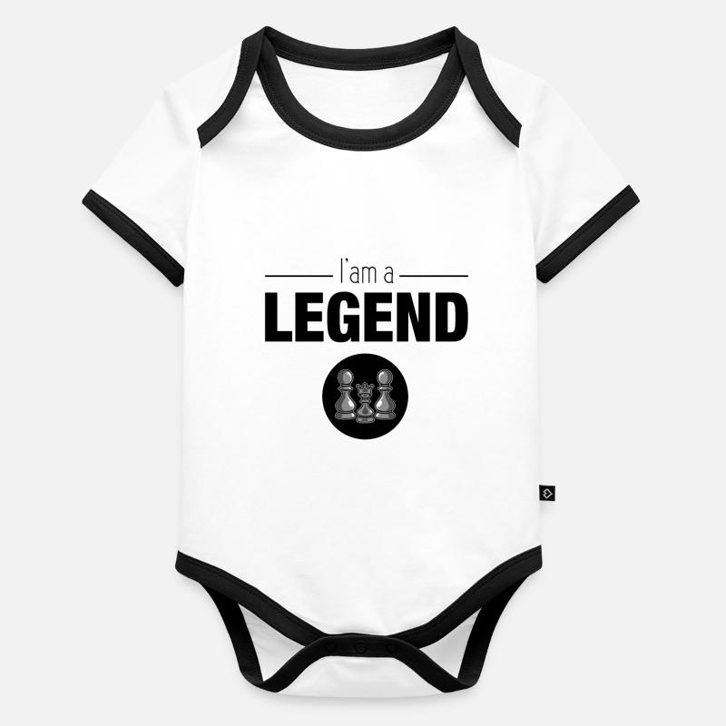 I'am a Chess legend for chess fans Organic Baby Contrasting Bodysuit