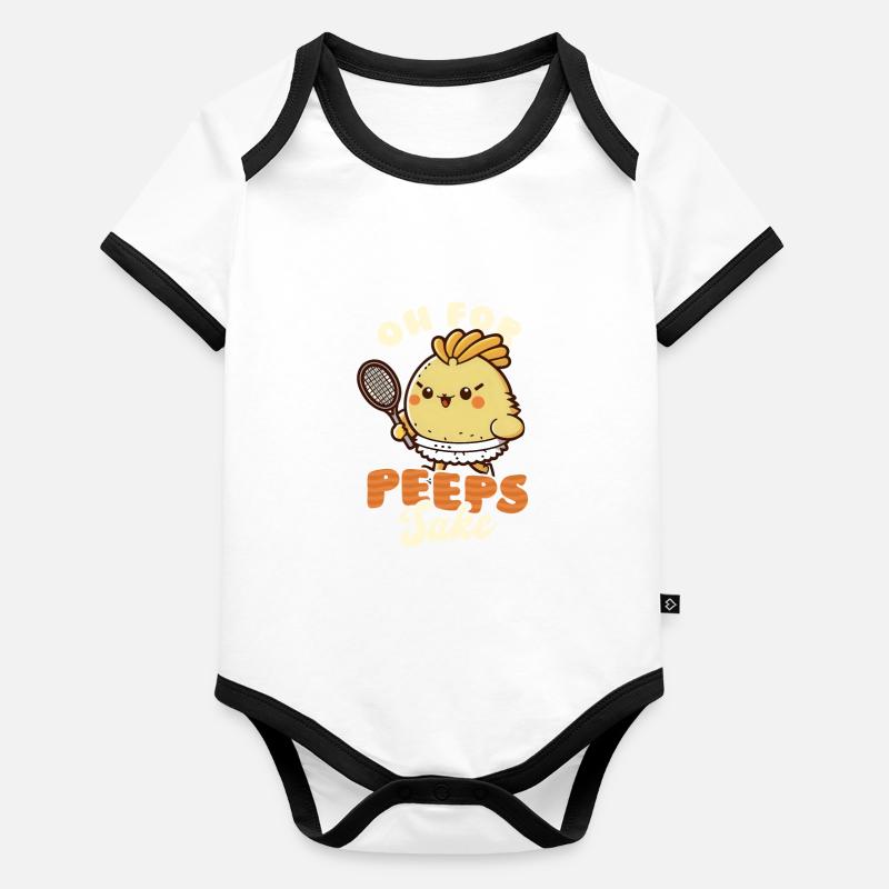 Tennis Easter For Peeps Sake Organic Baby Contrasting Bodysuit