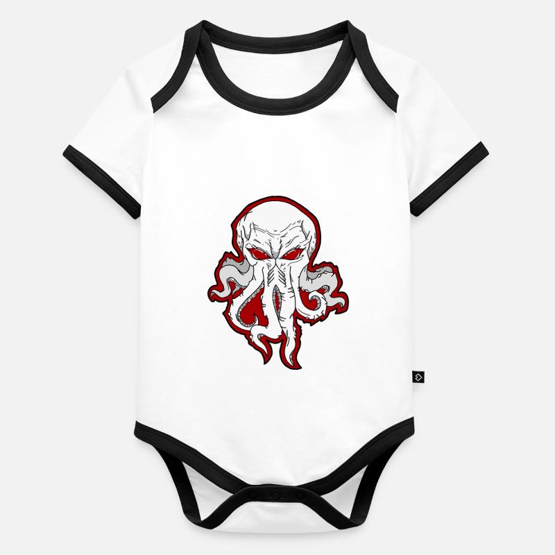 DÄMONEN-OKTOPUS Baby Bio-Kurzarm-Kontrastbody