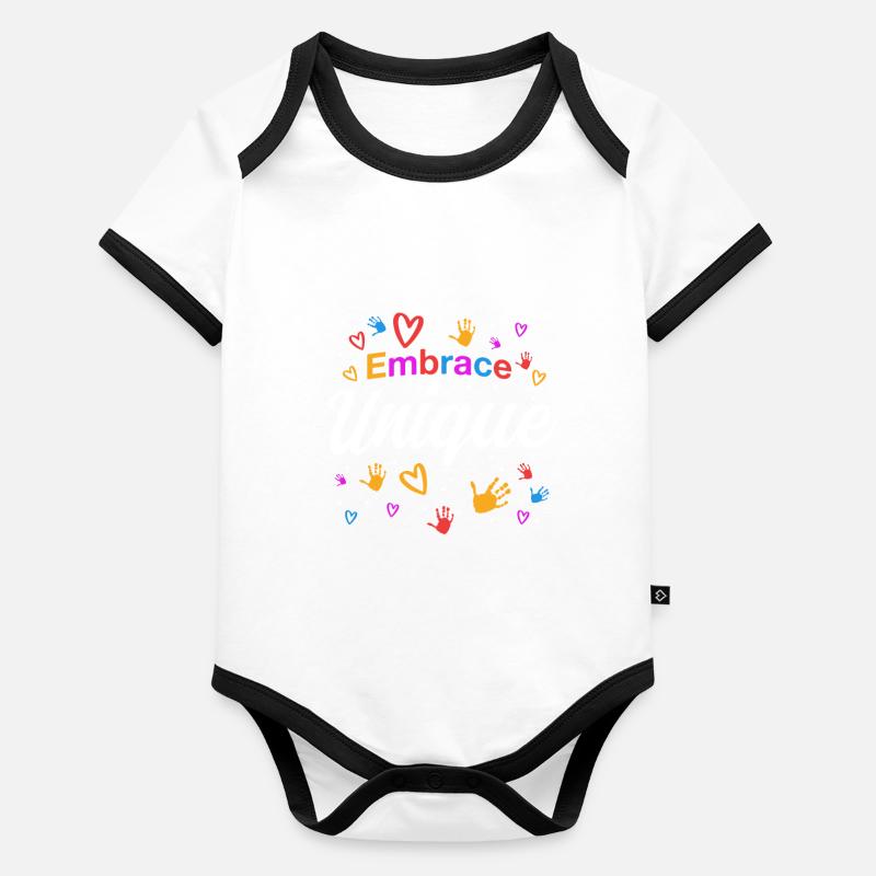 Autismus Geschenkidee Baby Bio-Kurzarm-Kontrastbody