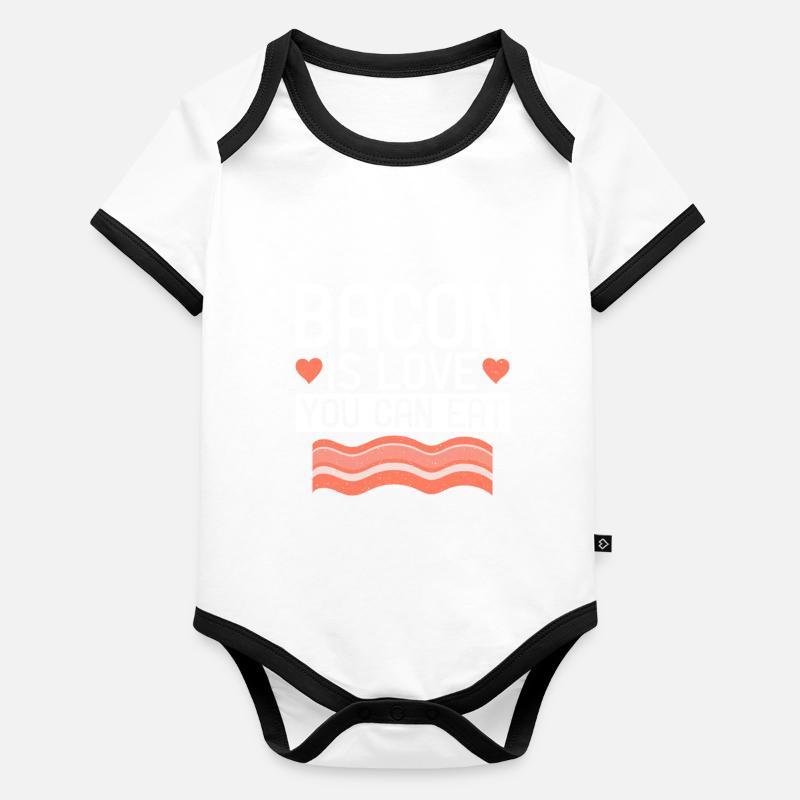 Funny Bacon Gifts Baby Bio-Kurzarm-Kontrastbody