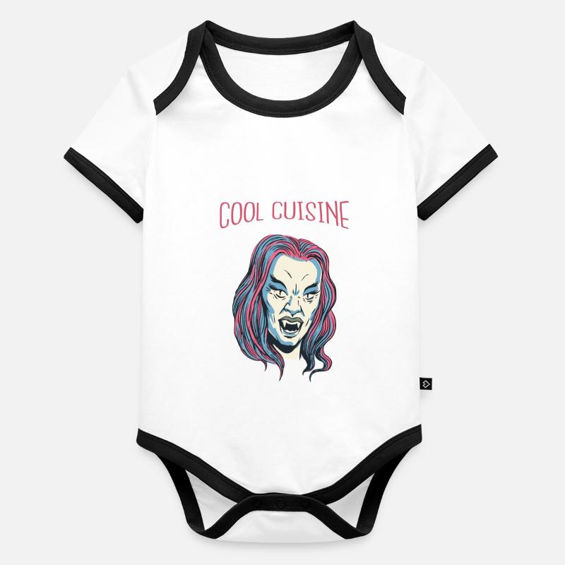 Cool Vampire Rétro Halloween Belle Mode Chaude Body Bébé bio contrasté manches courtes