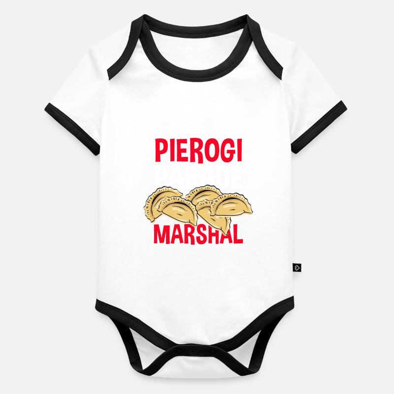 polnisch amerikanDyngus Day Pierogi Parade Marshal Baby Bio-Kurzarm-Kontrastbody