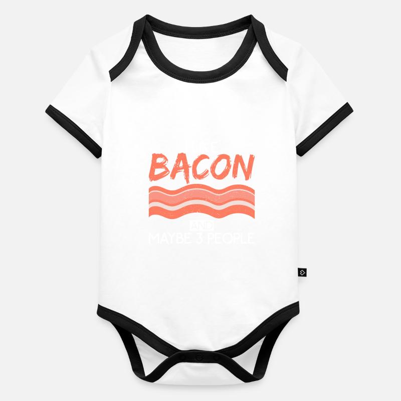 Funny Bacon Gifts Baby Bio-Kurzarm-Kontrastbody